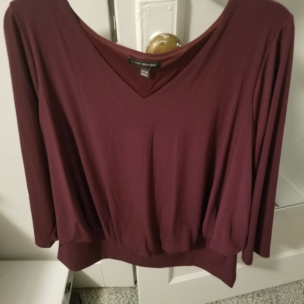 Lane Bryant burgundy blouse Size 14/16
